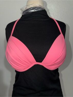 Shade & Shore Neon Pink Padded Halter Bikini Top
